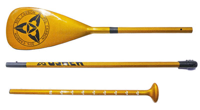 O'SHEA 30% CARBON 3 PIECE ADJUSTABLE SUP PADDLE - GOLD