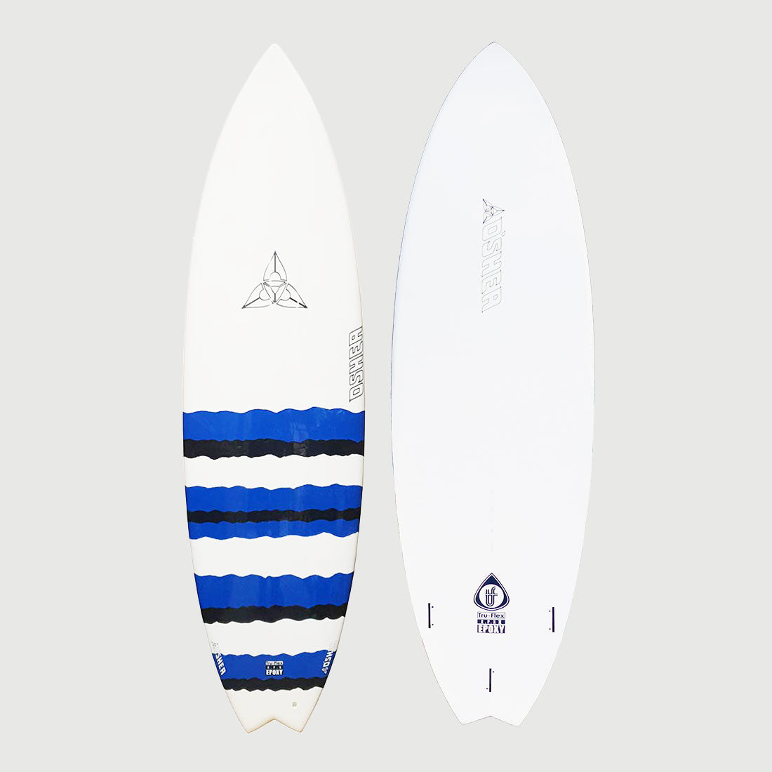 O'SHEA EPS EPOXY 6'6" FISH SURFBOARD - BLU/BLK