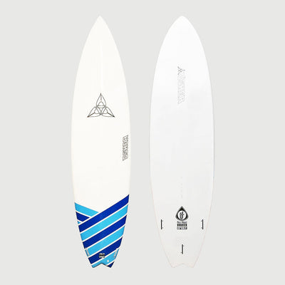 O'SHEA EPS EPOXY 7'2" FAT BOY FLYER SURFBOARD (BLUE STRIPE)