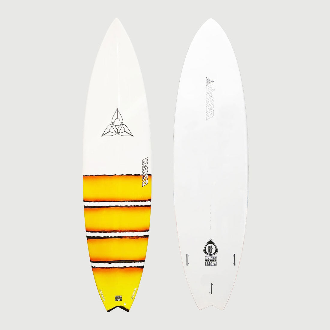 O'SHEA EPS EPOXY 7'2" FAT BOY FLYER SURFBOARD (ORANGE STRIPE)