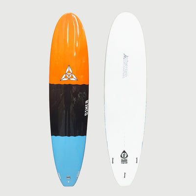 O'SHEA EPS EPOXY 7'6" MINI MAL SURFBOARD (ORANGE / BLK / BLUE)